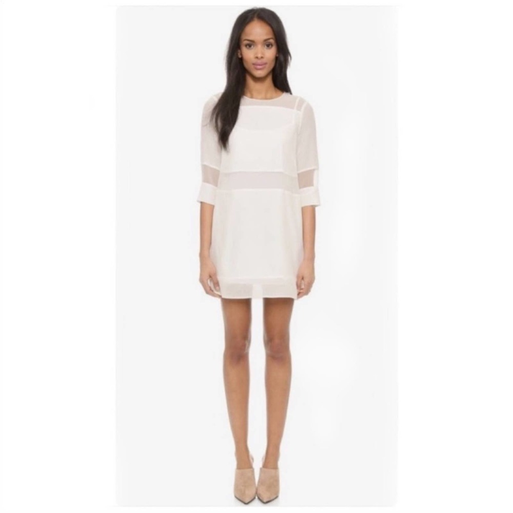 Elizabeth & James Silk Sidonie Organza Crepe Panel Dress Ivory white size Small